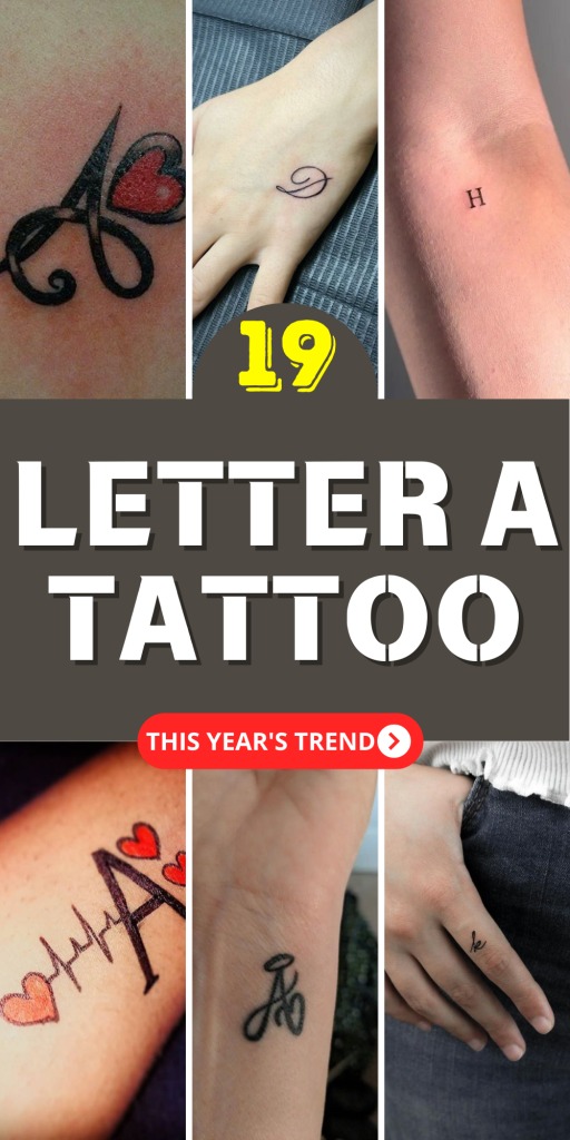 Here, the letter A is adorned with a crown and enhanced with elegant swirls, located at the nape of the neck.
