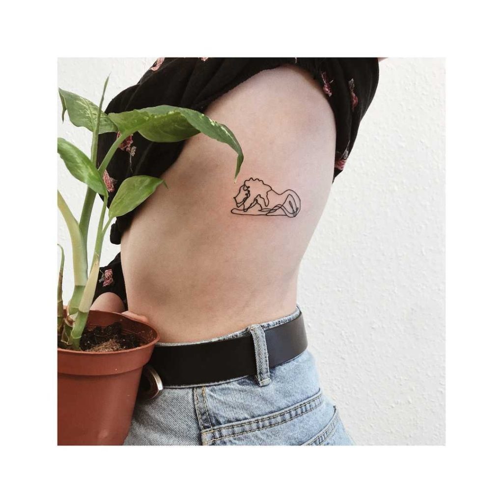 Elegant Lion and Lamb Tattoo Tattoo Design