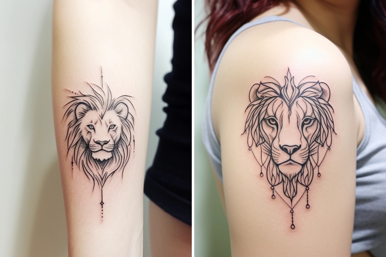 19+ Minimalist Lion Tattoo Ideas Full of Meaning and Personal Style Featured Lookbook Collage