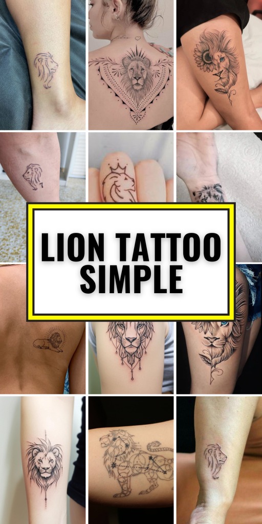 Geometric Lion Head Tattoo on Thigh Tattoo Design