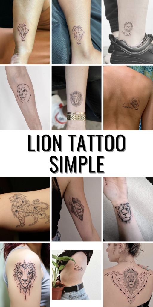 Geometric Lion Tattoo on Bicep Tattoo Design