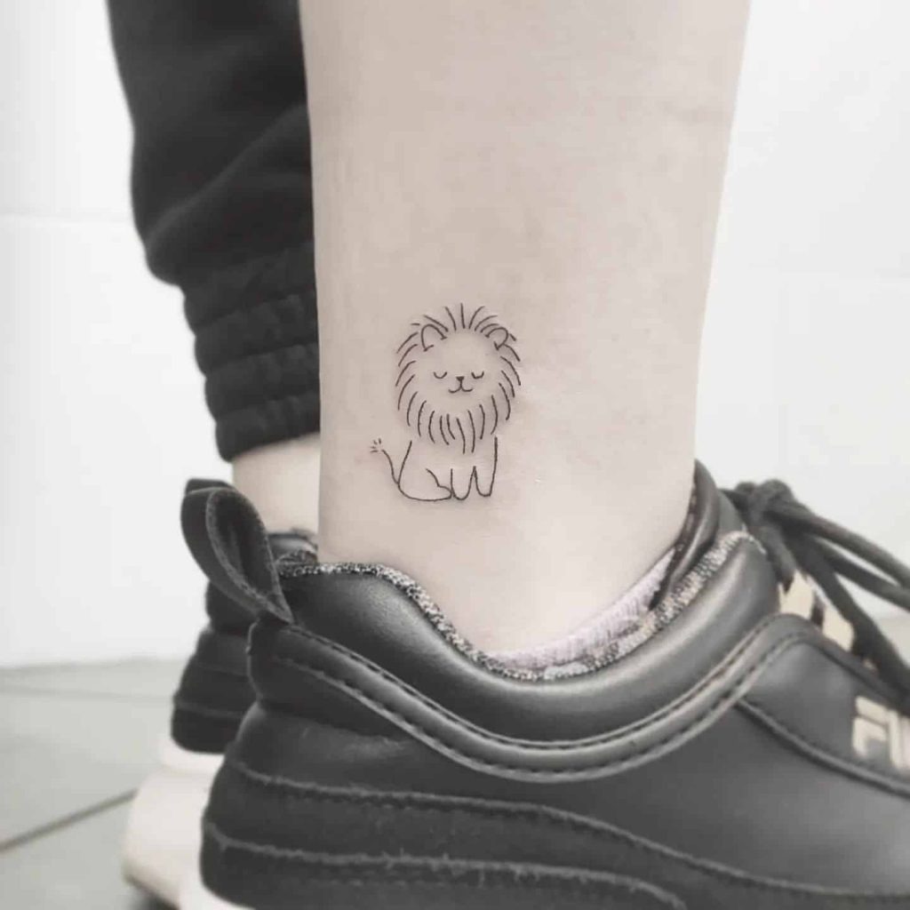 Small Lion Head Tattoo on Forearm Tattoo Design