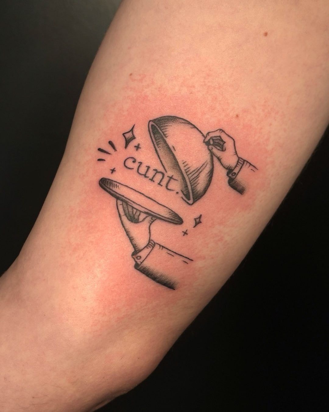 Cheeky Magic Hat Word Tattoo Tattoo Design