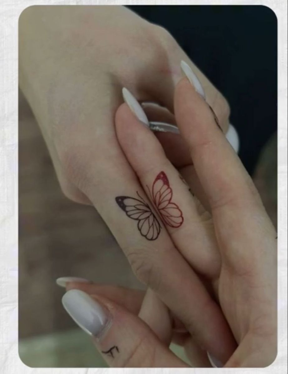 Delicate Butterfly Finger Tattoo Tattoo Design