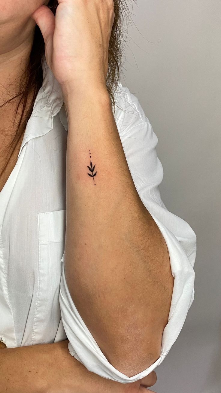 Minimal Botanical Sprig Tattoo Tattoo Design