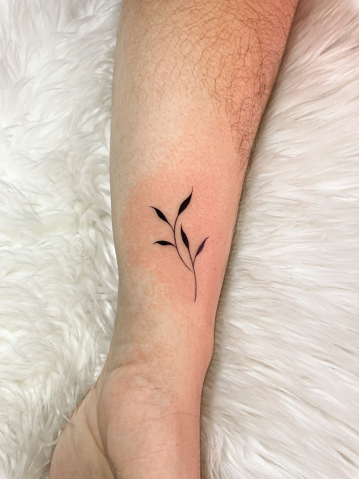 Minimal Leaf Sprig Tattoo Tattoo Design