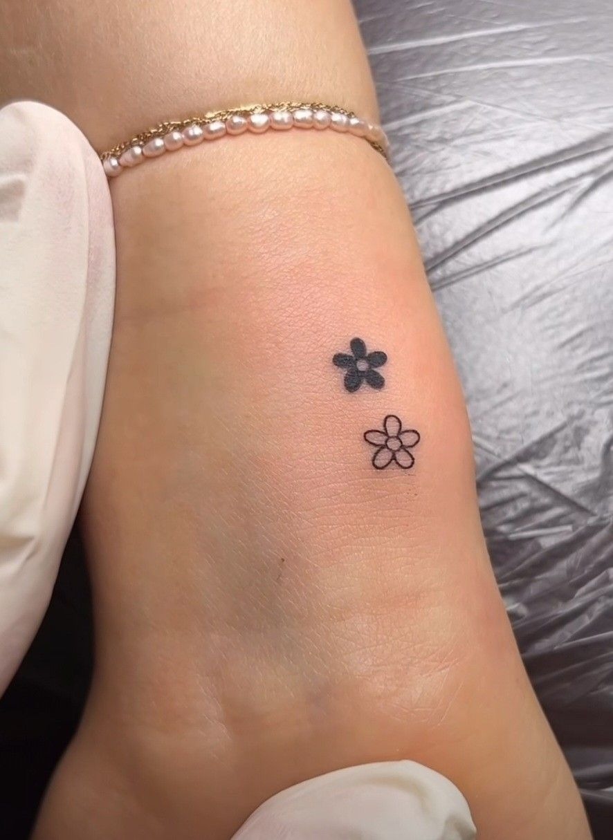 Two Tiny Flower Tattoos Tattoo Design