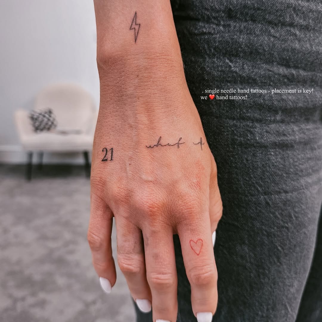 Delicate Single Needle Minimalist Hand Tattoos Tattoo Design