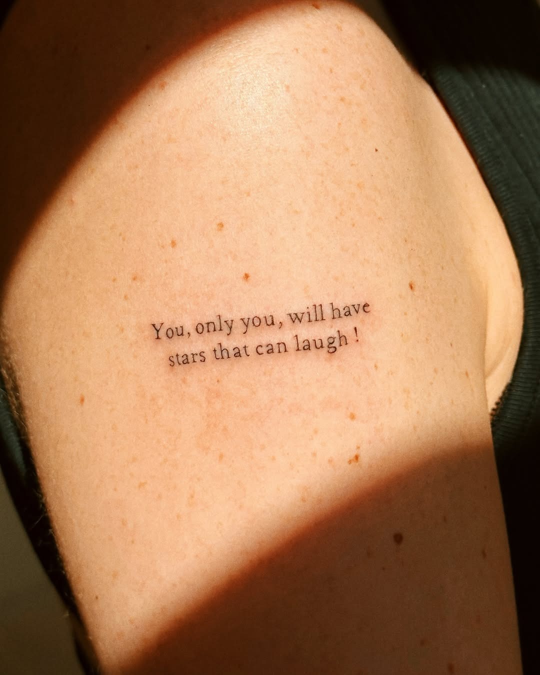Elegant quote tattoo featuring cosmic inspiration Tattoo Design