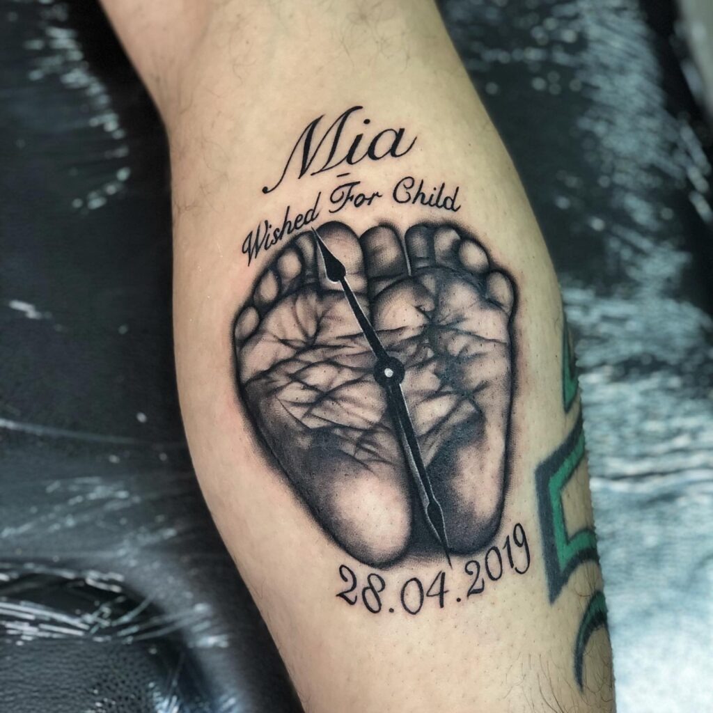 Baby Feet Clock Miscarriage Memorial Tattoo Tattoo Design