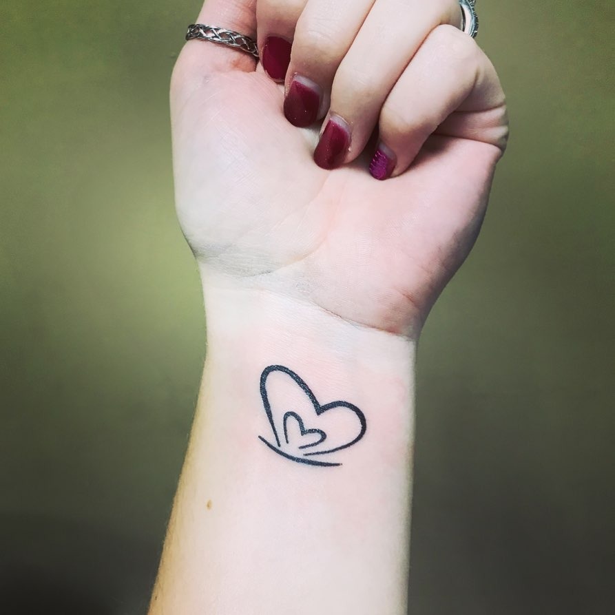 Double Heart Angel Wings Miscarriage Tattoo Tattoo Design