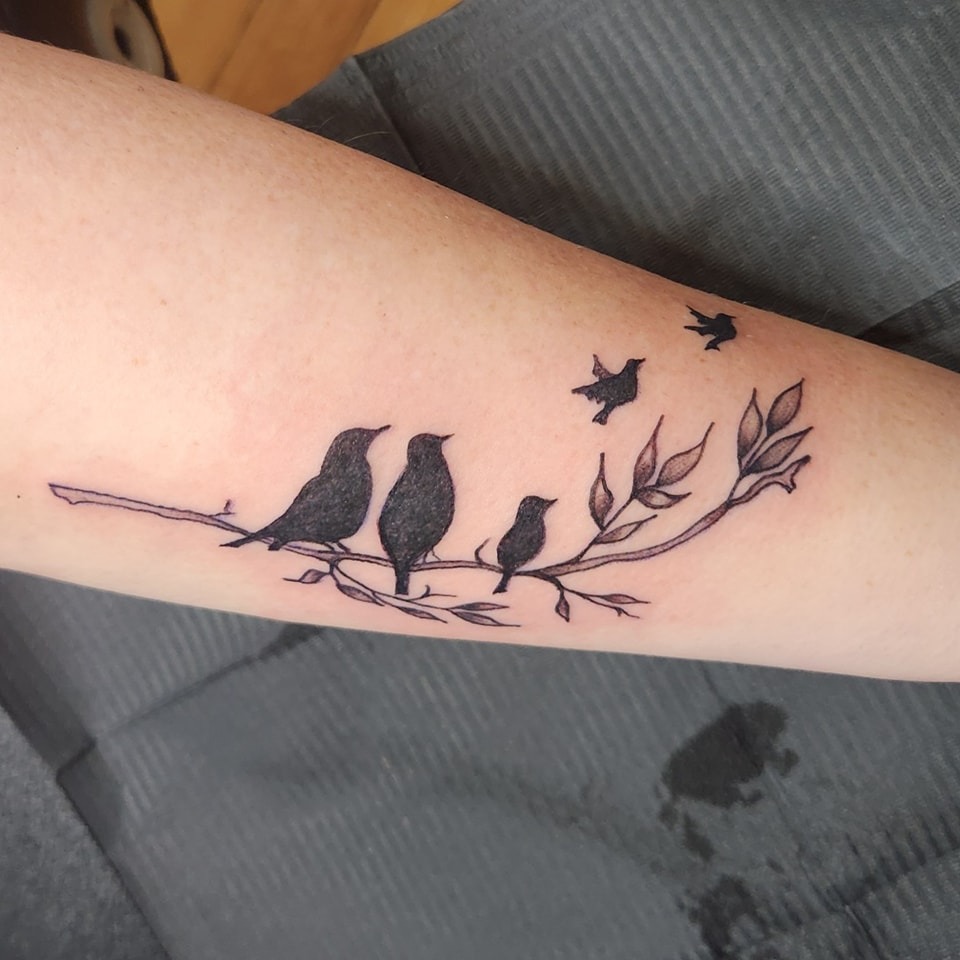 Flying Away Bird Family Miscarriage Tattoo Tattoo Design