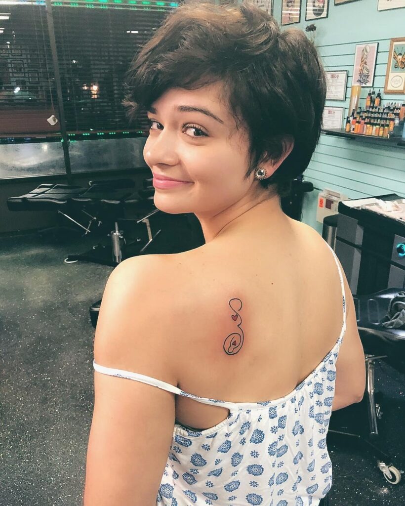 Minimalist Fetus and Heart Miscarriage Tattoo Tattoo Design