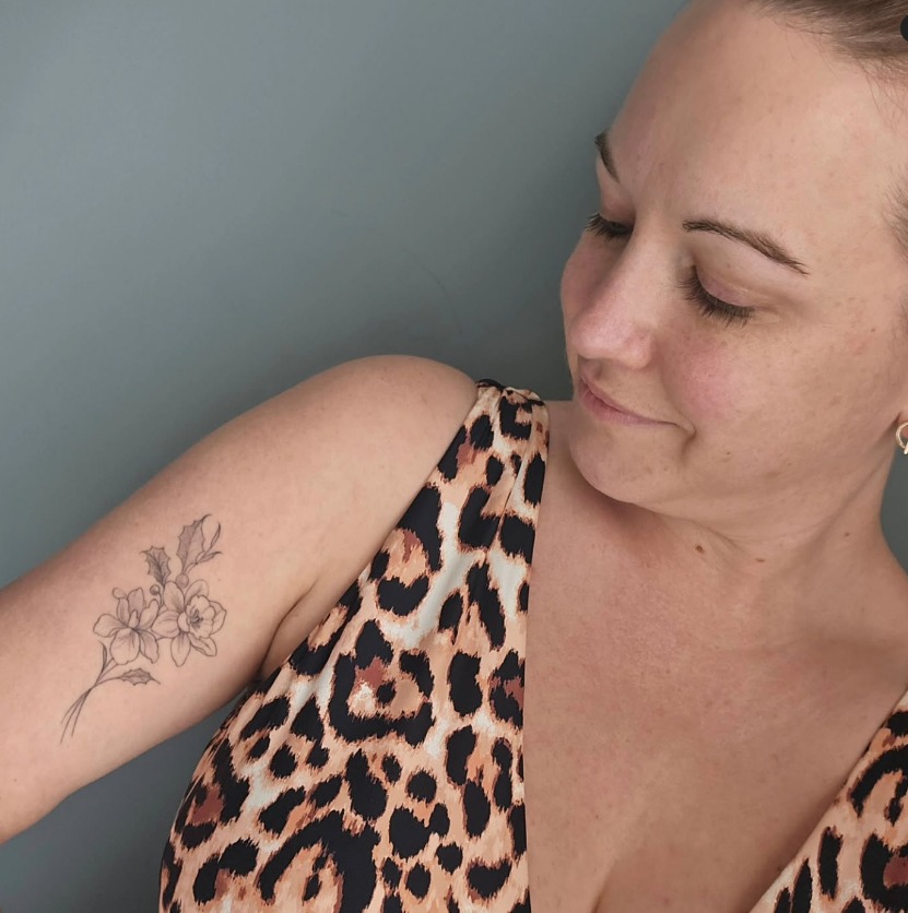 Three Flowers for Three Angel Babies Tattoo Tattoo Design