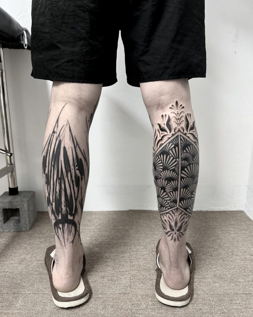 Geometric and Abstract Blackwork Design Tattoo Design