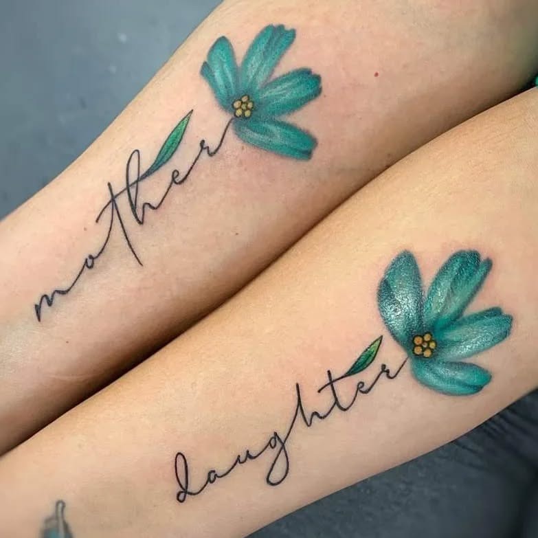 Matching Dandelion Family Tattoos for Mom and Daughter Tattoo Design