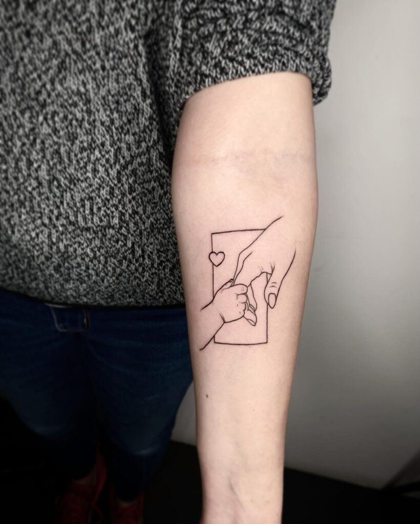 Cosmic Mother-Son Hug Tattoo Tattoo Design