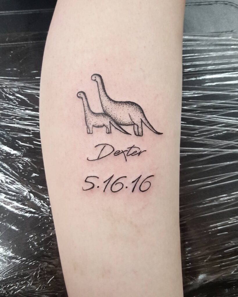 Mother and Baby Elephant Outline Tattoo Tattoo Design