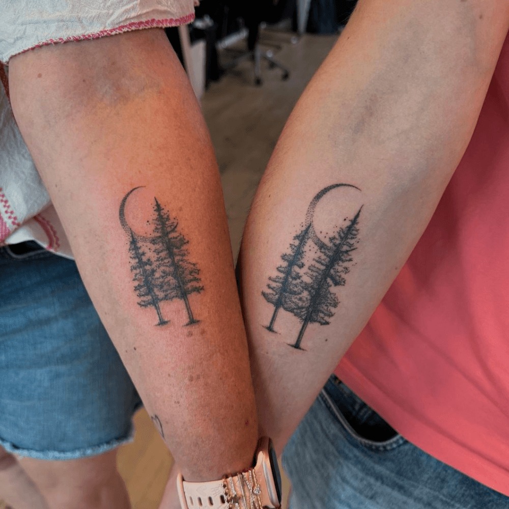 Mother Lion & Her Cub Tattoo Design