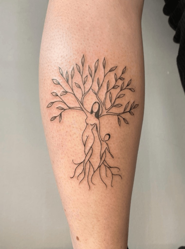 Stylized Infinity Symbols with Names Tattoo Design