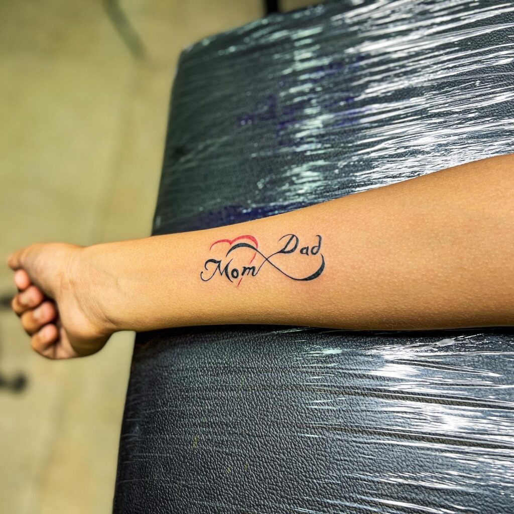 Infinity Heart Mom Dad Tattoo Tattoo Design