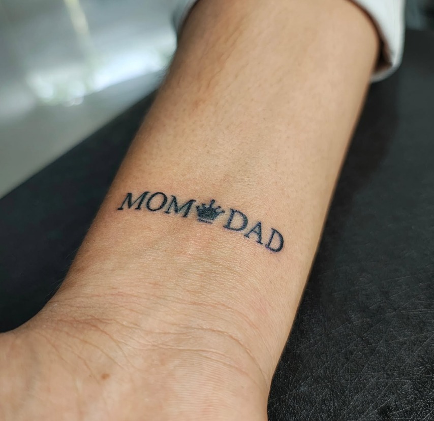 Minimalist Heart Mom Dad Tattoo Tattoo Design