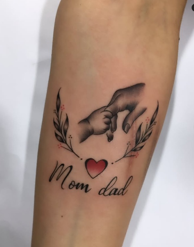 Silhouette Family Walk Mom Dad Tattoo Tattoo Design