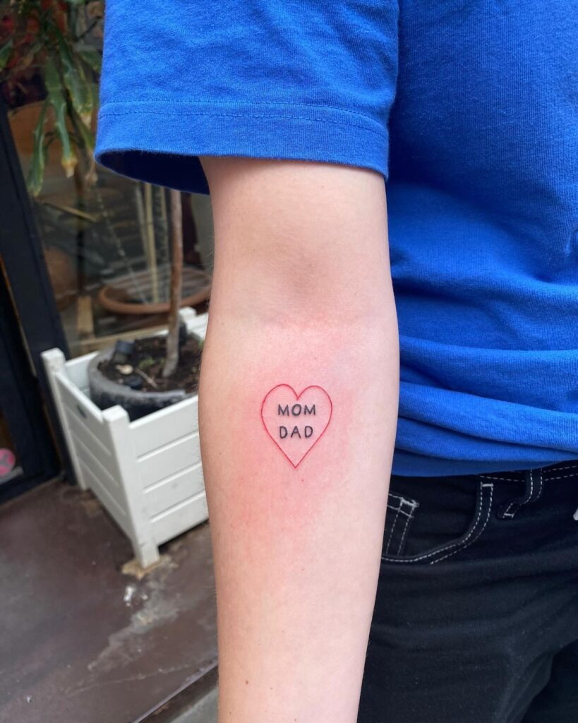 Split DAD Tattoo with MOM Embedded Tattoo Design