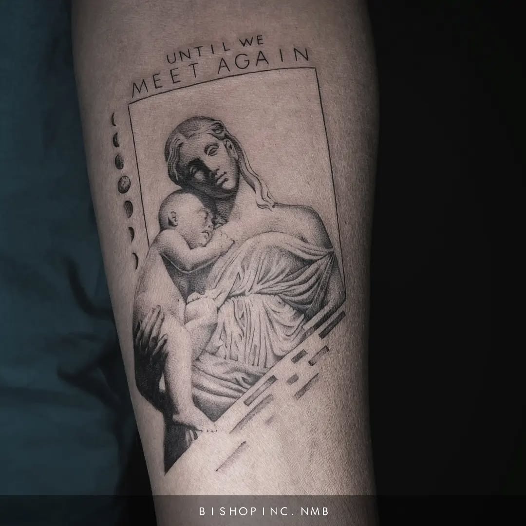 Elegant tribute to motherhood through artistic ink Tattoo Design