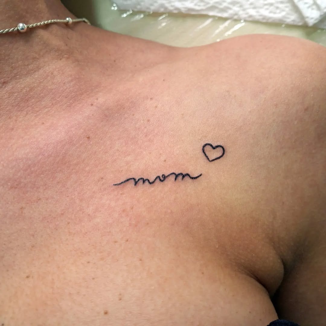 Simple and heartfelt mom tattoo design Tattoo Design