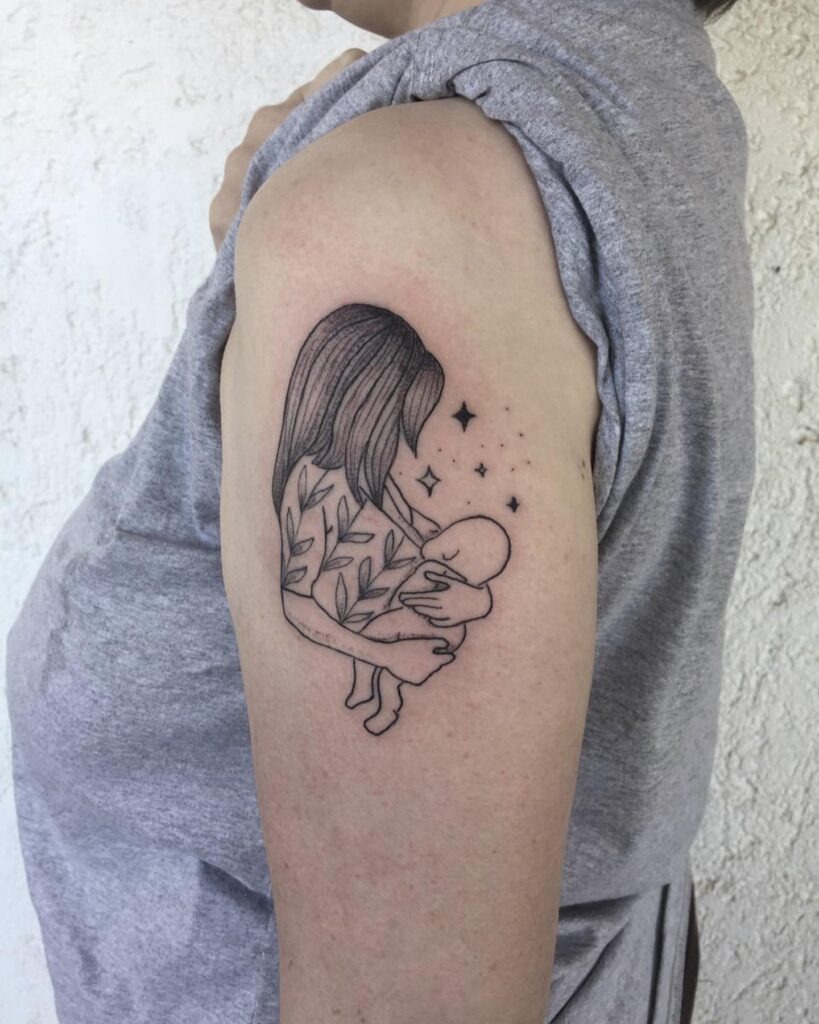Celestial Breastfeeding Moment Tattoo Tattoo Design
