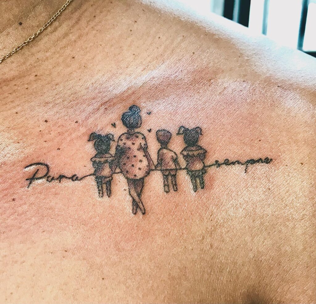 Forever with My Four Tattoo Tattoo Design