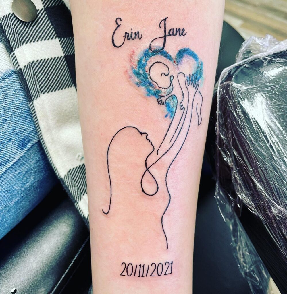 Heavenly Mother and Baby Tattoo Tattoo Design