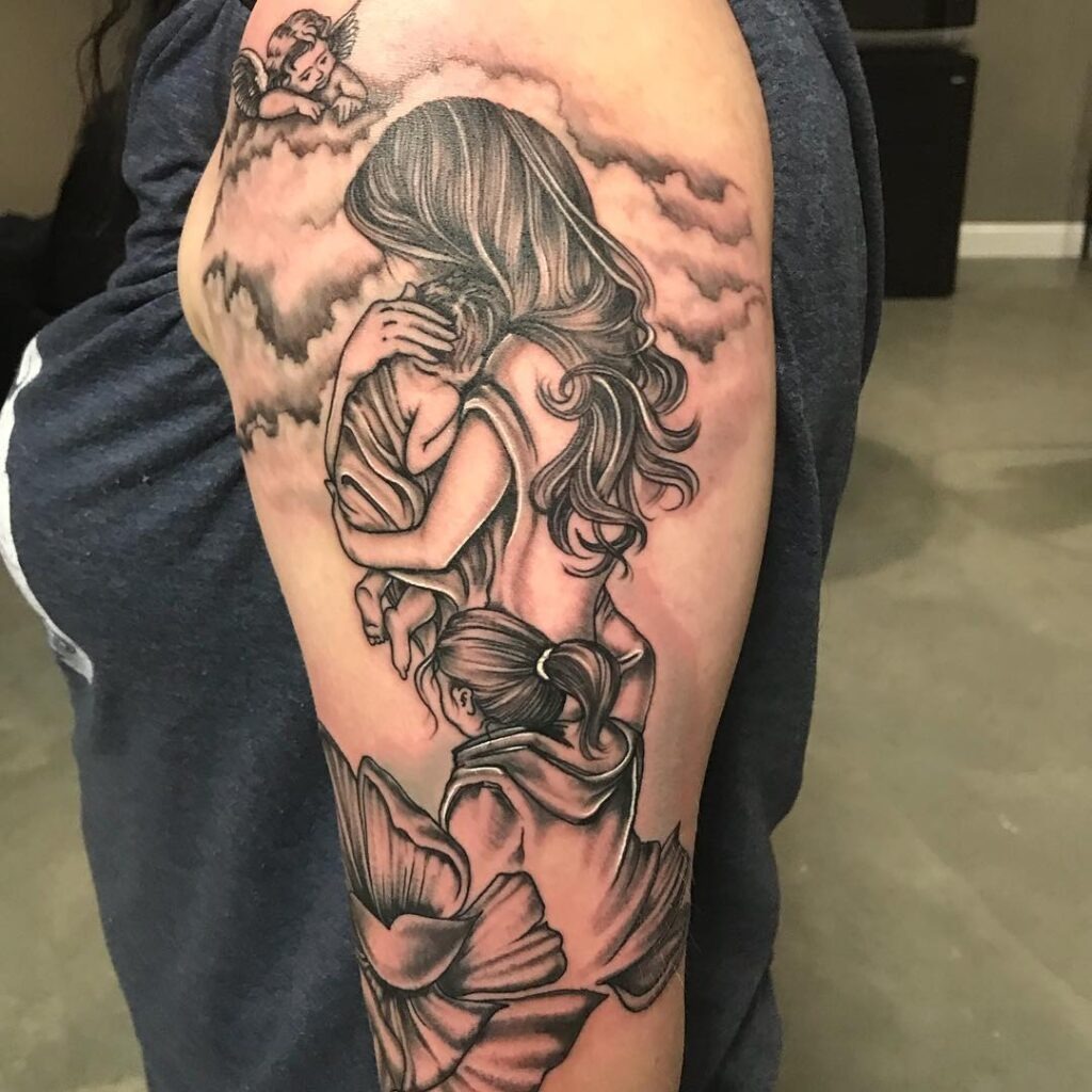 Heavenly Mother and Children Tattoo Tattoo Design