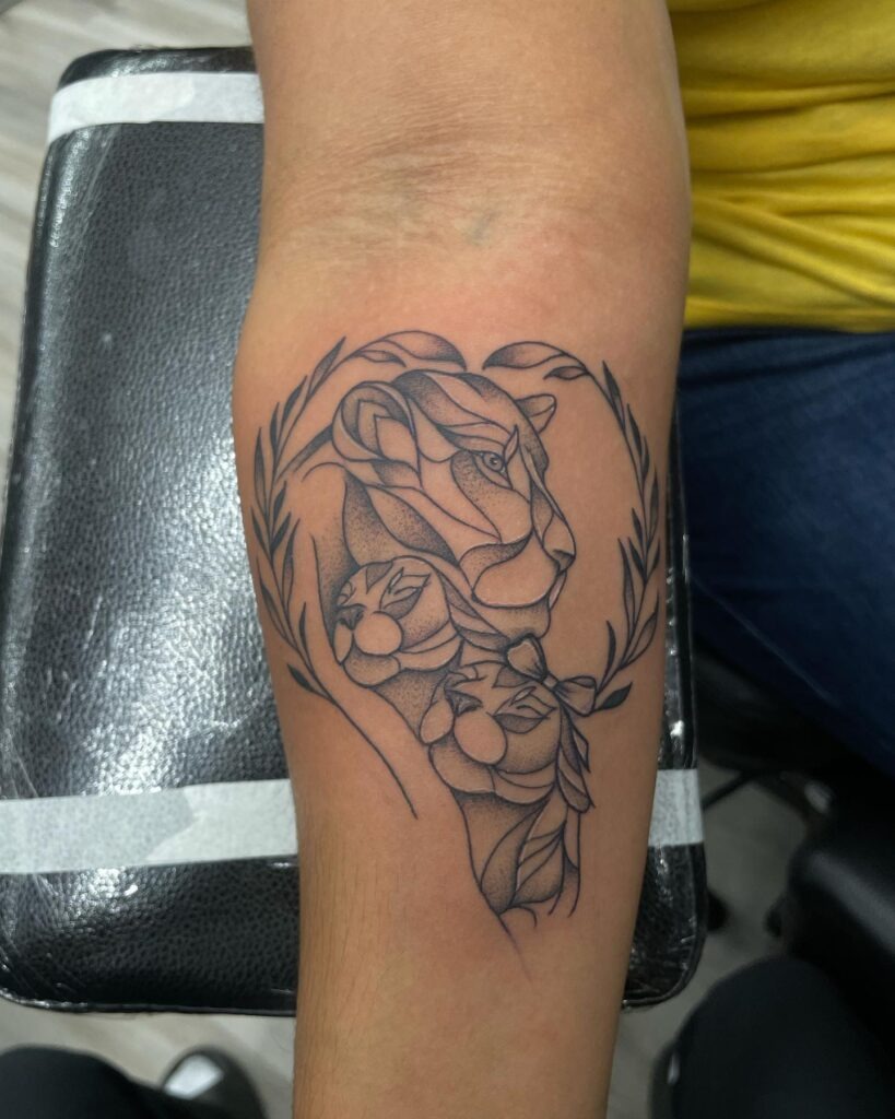 Lioness and Cubs Tattoo Tattoo Design