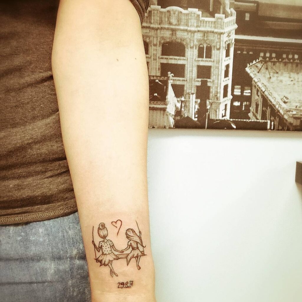 Mother and Daughter Swing Tattoo Tattoo Design