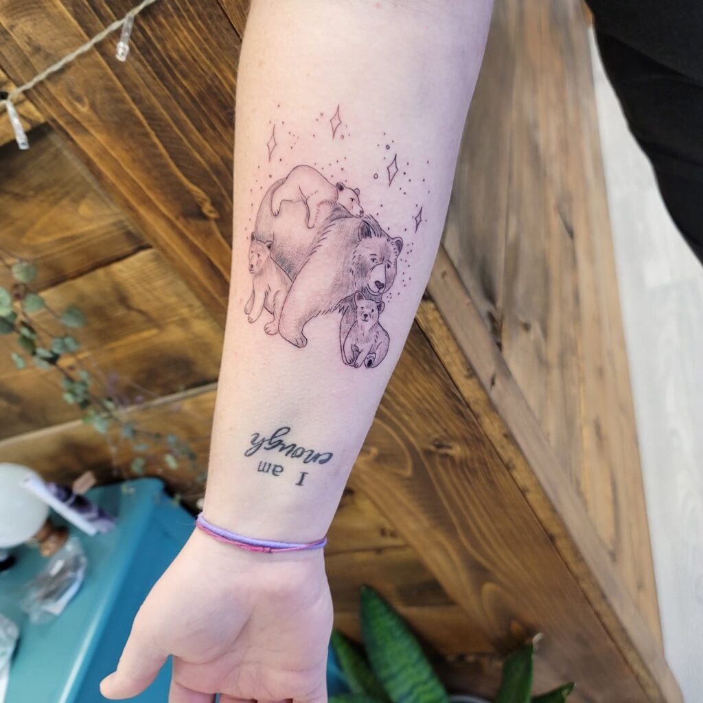 Mother Bear and Cubs Tattoo Tattoo Design