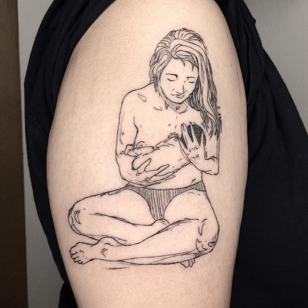 Mother’s Breastfeeding Bond Tattoo Tattoo Design