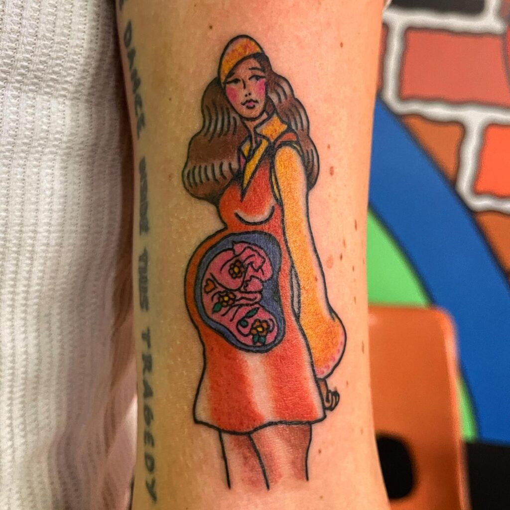 Motherhood and Twins Pregnancy Tattoo Tattoo Design