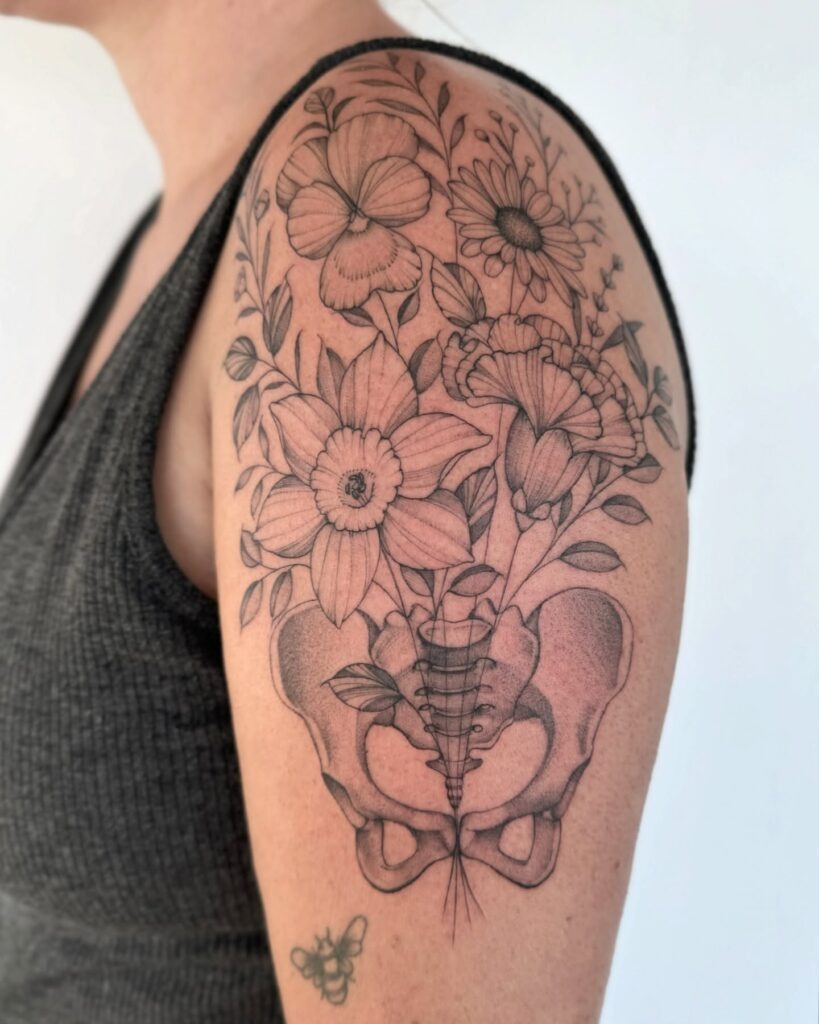 Blooming Motherhood Pelvis Tattoo Tattoo Design