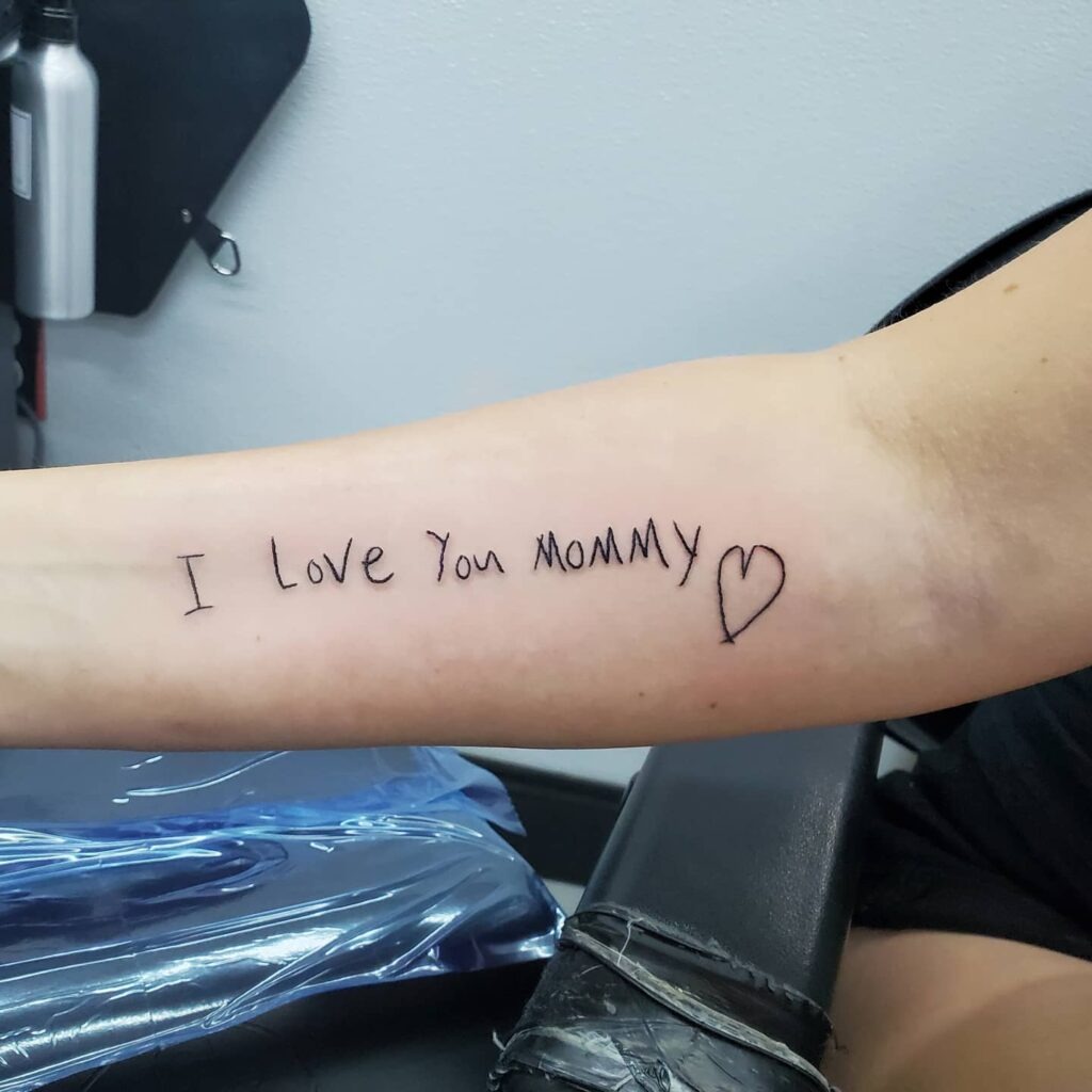 Child's Handwriting Mommy Tattoo Tattoo Design