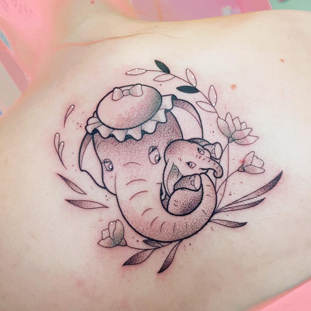 Mother and Baby Elephant Tattoo Tattoo Design