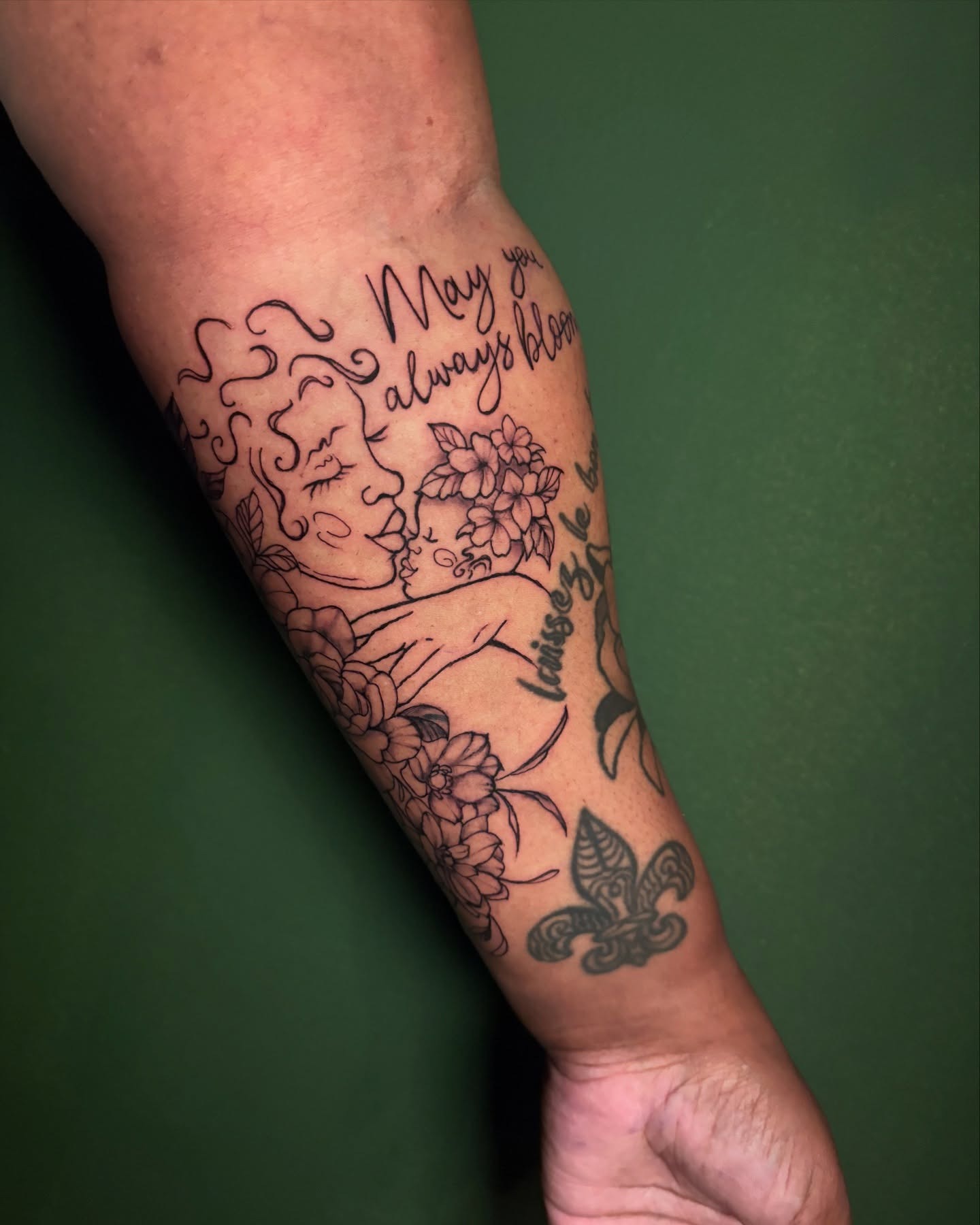 Mother and Child Blooming Love Tattoo Tattoo Design