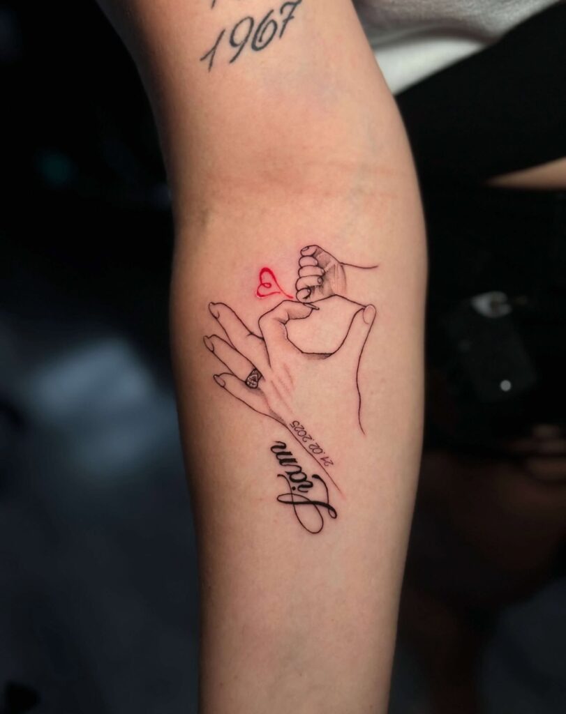 Mother and Son Hand-in-Hand Tattoo Tattoo Design
