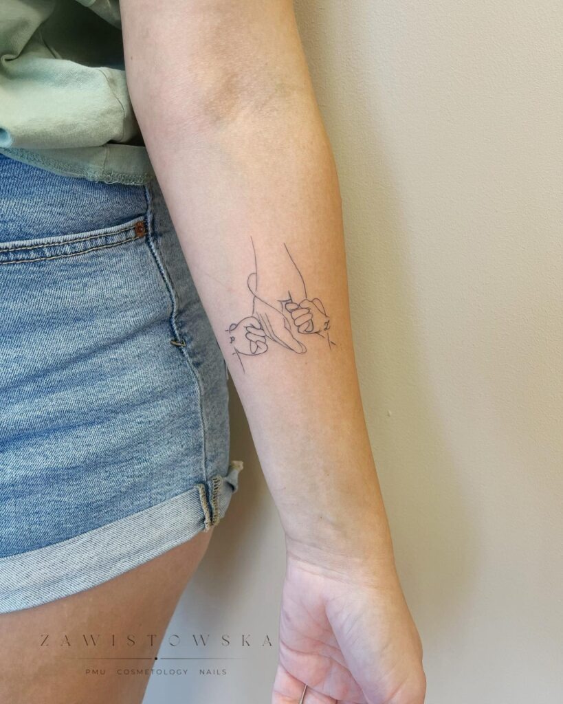 Mother Holding Children's Hands Tattoo Tattoo Design