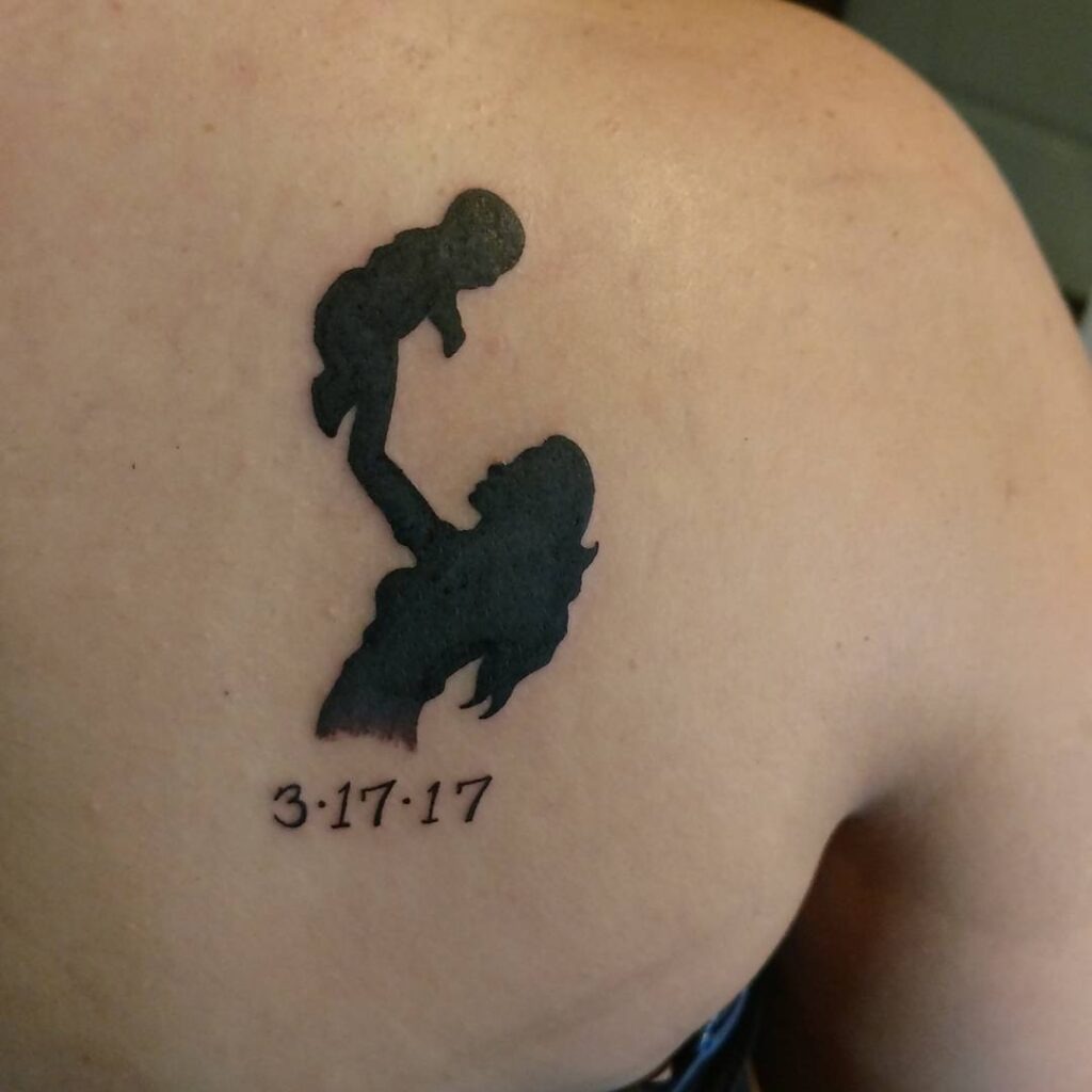 Mother Lifting Child Silhouette Tattoo Tattoo Design