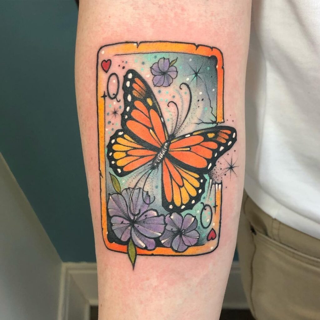 Monarch Butterfly Queen Card Tattoo Tattoo Design