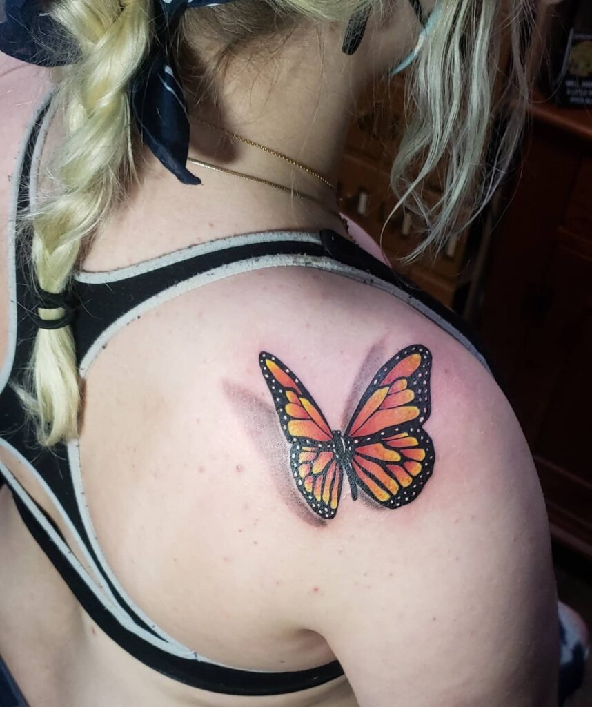 Monarch Butterfly Shoulder Blade Tattoo Tattoo Design