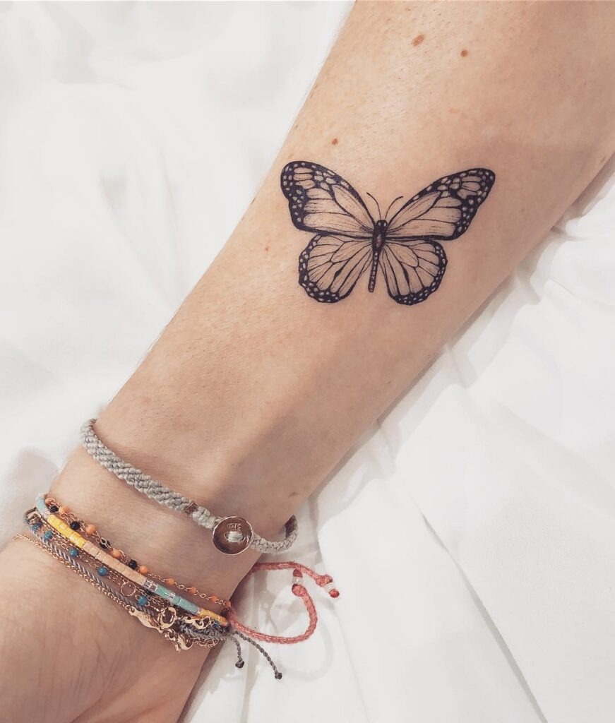 Monarch Butterfly Tattoo on Forearm Tattoo Design