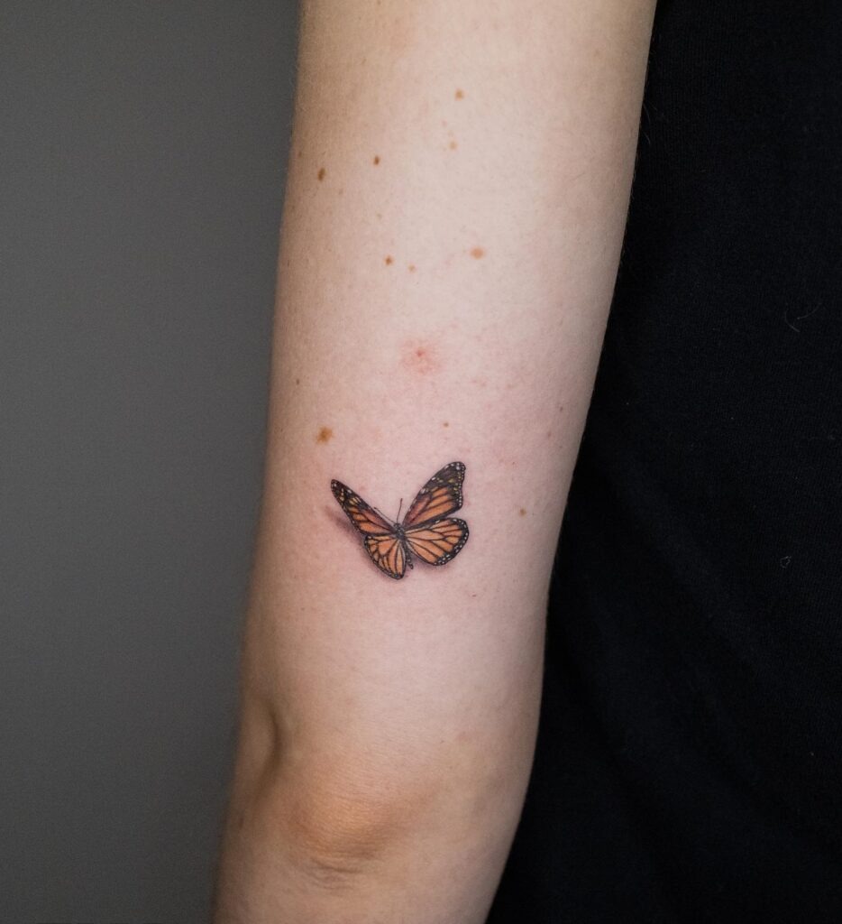Small Monarch Butterfly Tattoo on Arm Tattoo Design
